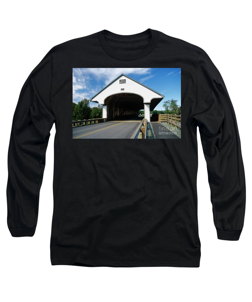 Bridge Long Sleeve T-Shirt featuring the photograph Smith Covered Bridge - Plymouth New Hampshire USA by Erin Paul Donovan