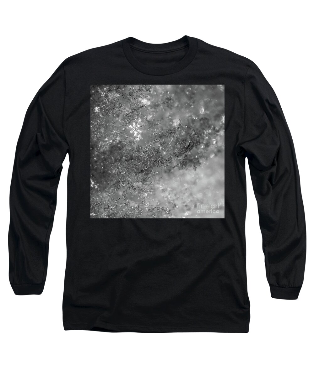 Snowflake Long Sleeve T-Shirt featuring the photograph Snowflake among the snow by Jim DeLillo