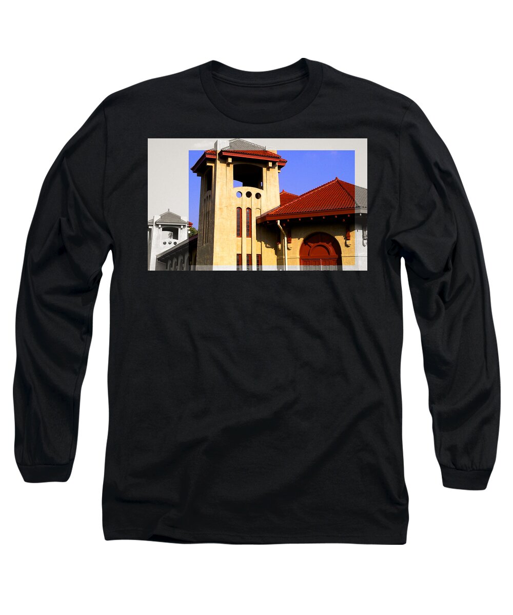 Architecture Long Sleeve T-Shirt featuring the photograph Spanish Architecture Tile Roof Tower by Patrick Malon