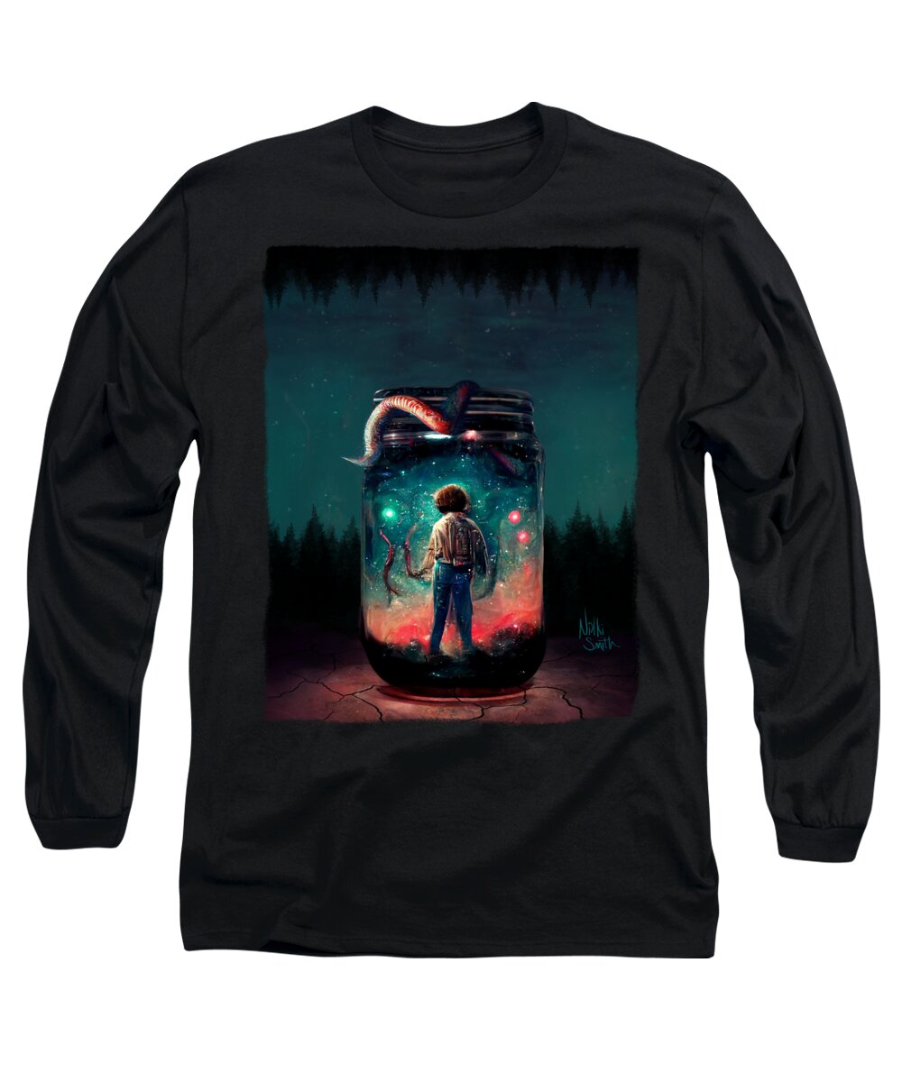 Stranger Things Long Sleeve T-Shirt featuring the digital art Stranger in a Jar by Nikki Marie Smith