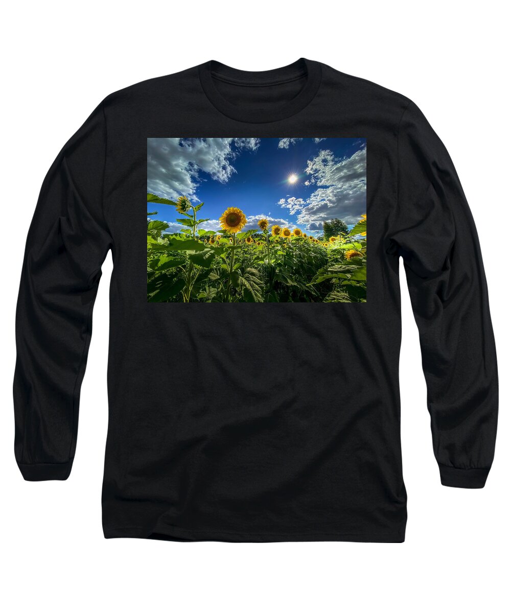 Flower Long Sleeve T-Shirt featuring the photograph Sunflowers in Bloom by Susan Rydberg
