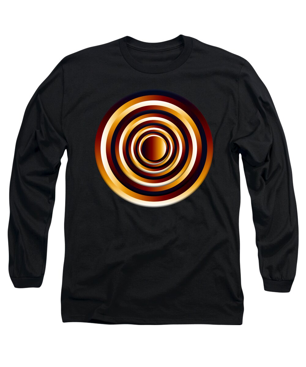Circle Long Sleeve T-Shirt featuring the digital art Sunrise Gradient Circles Sans Border by Pelo Blanco Photo
