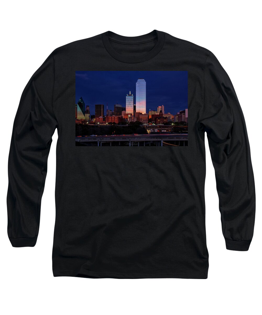 Dallas Long Sleeve T-Shirt featuring the photograph Sunset Clouds Reflection by Debby Richards