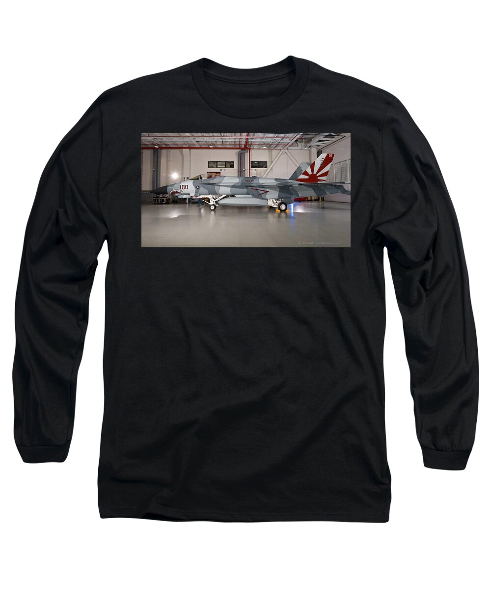 Sundowner Long Sleeve T-Shirt featuring the digital art Super Hornet Sundowner by Custom Aviation Art