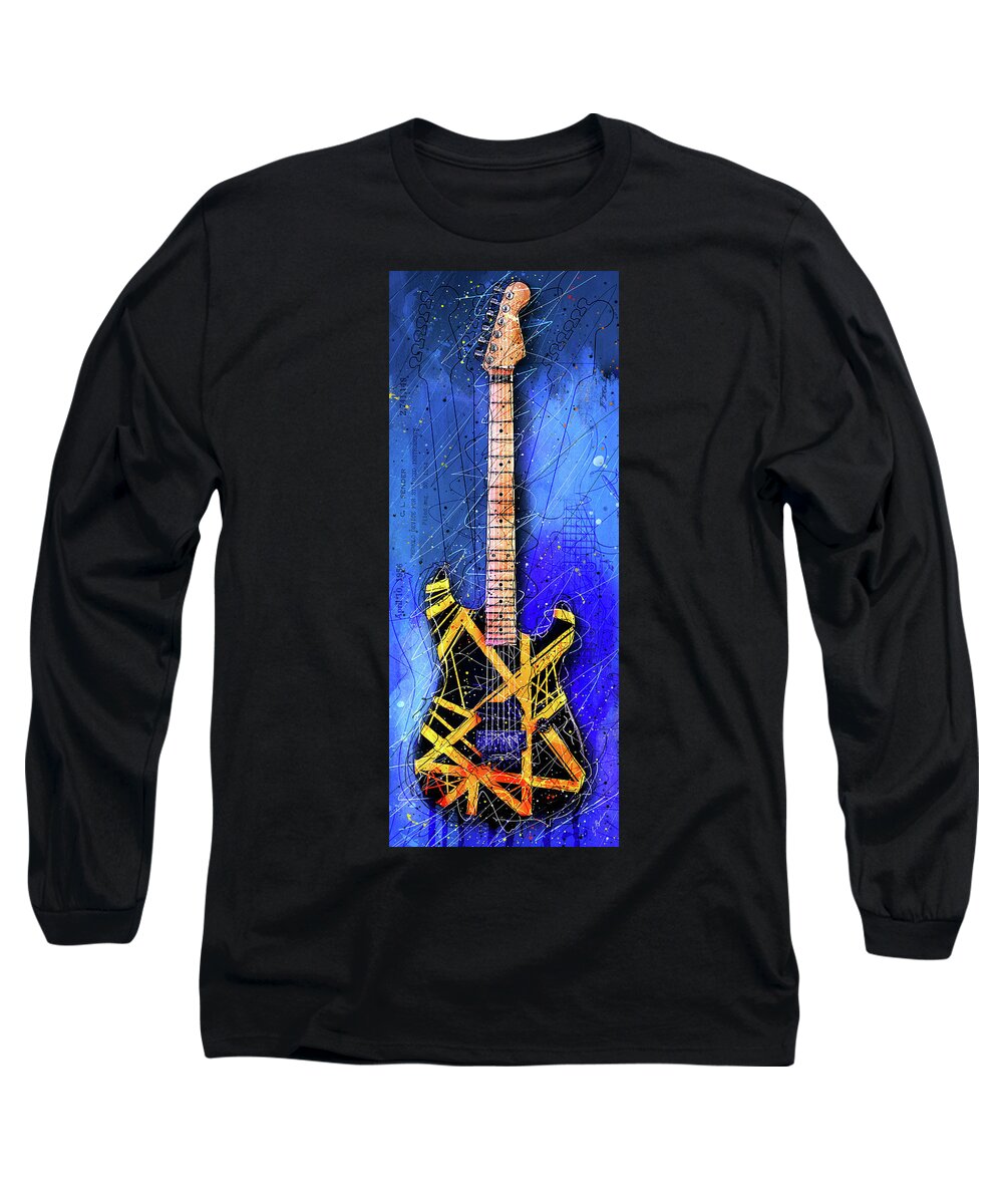 Eddie Van Halen Long Sleeve T-Shirt featuring the digital art The Yellow Jacket Vert 1b by Gary Bodnar