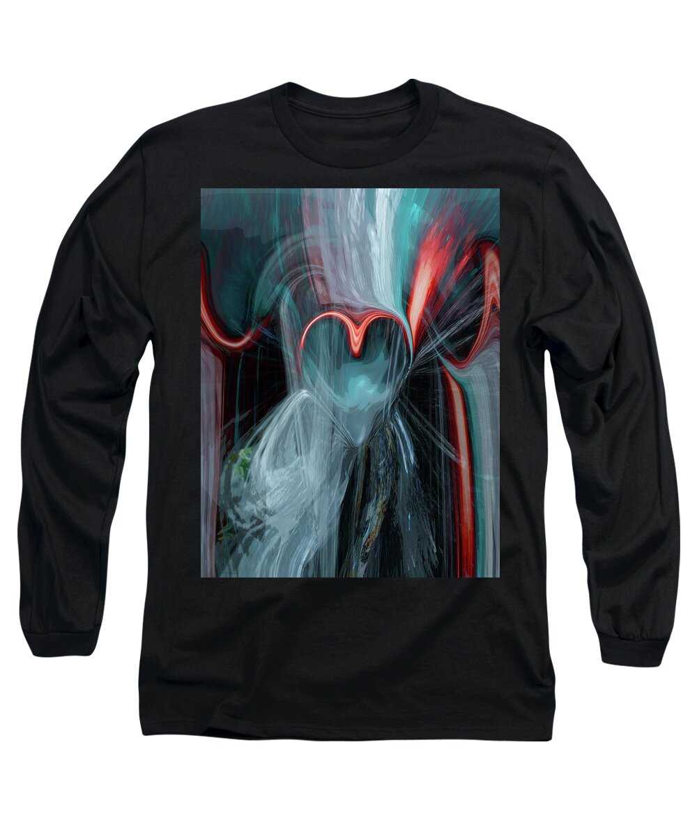 Touch The Heart Long Sleeve T-Shirt featuring the digital art Touch The Heart by Linda Sannuti