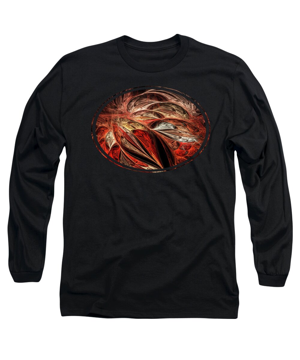 Abstract Long Sleeve T-Shirt featuring the digital art Traces of Flame by Anastasiya Malakhova
