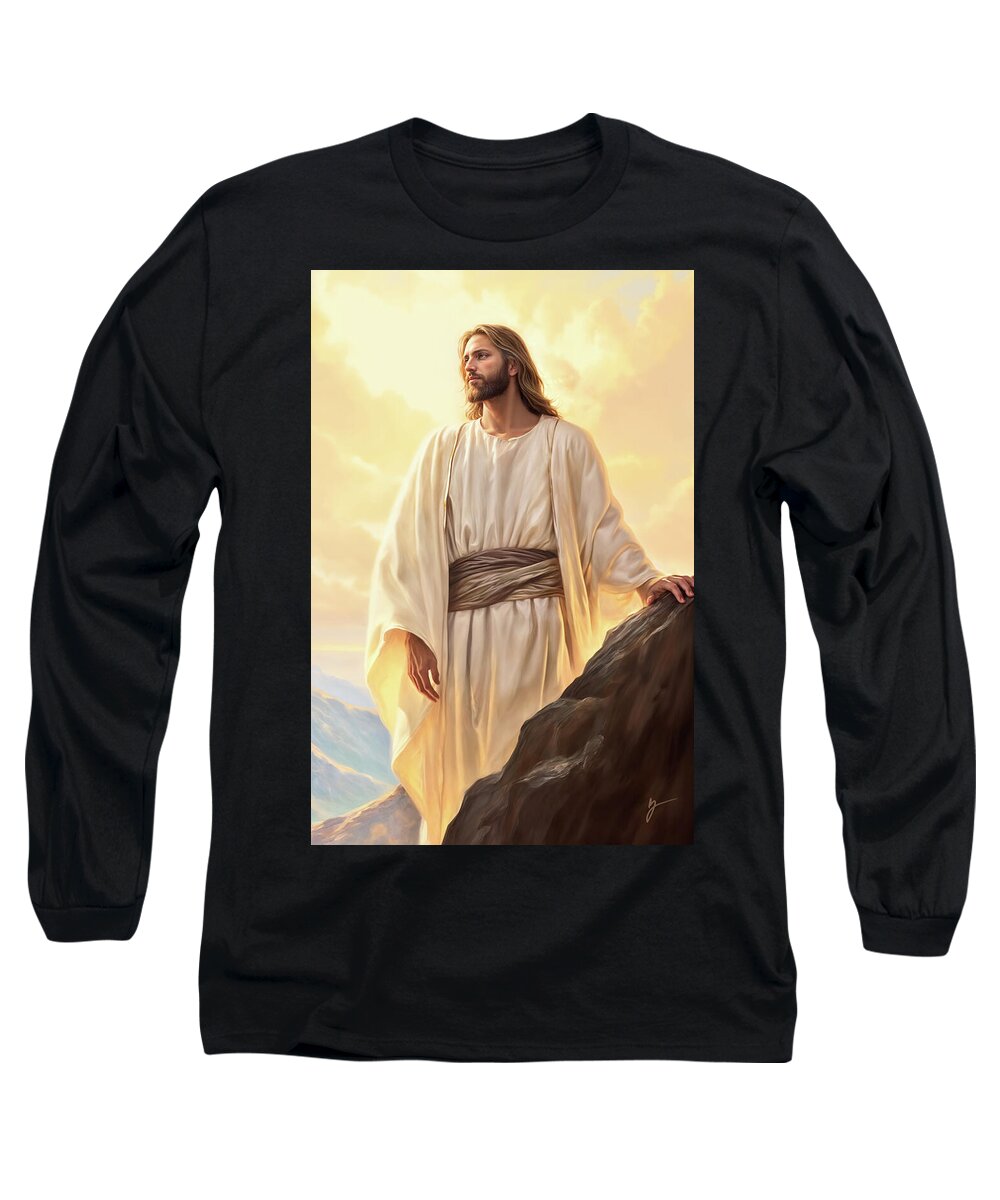 Behold The Light Of The World Long Sleeve T-Shirt featuring the painting Transcendent Glory by Greg Collins