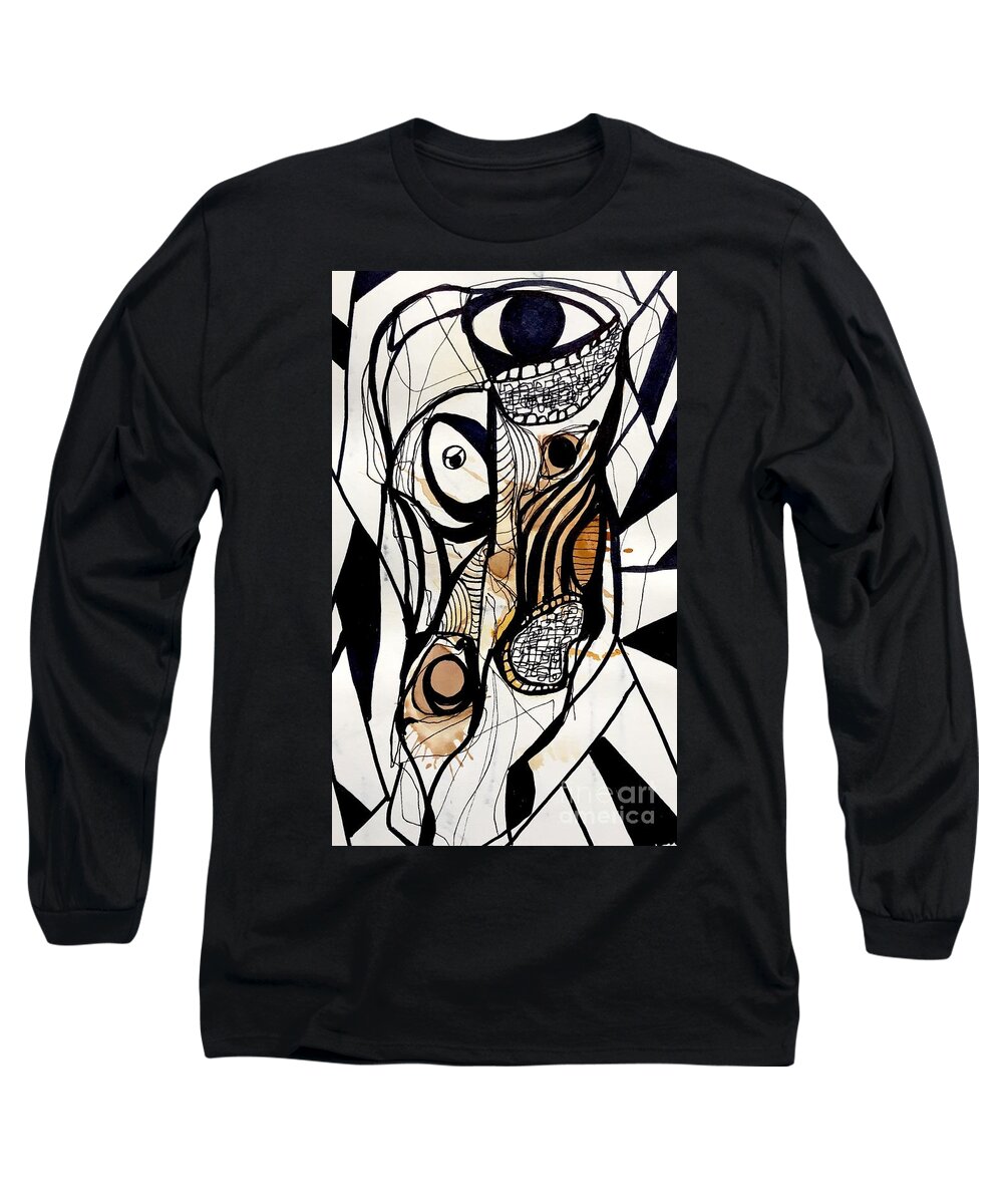 Contemporary Art Long Sleeve T-Shirt featuring the drawing Untitled #12 by Jeremiah Ray