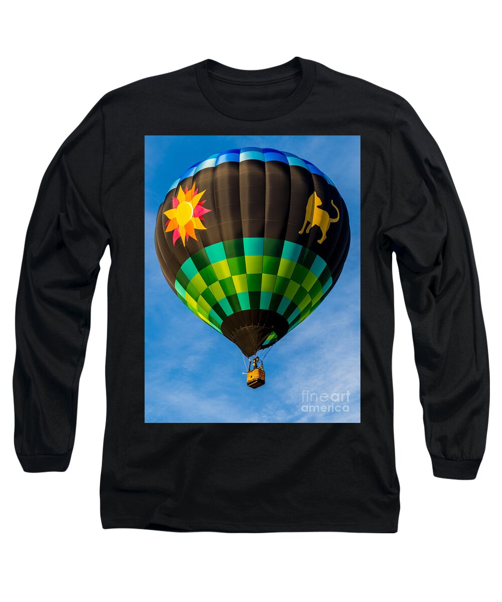 Hot Air Balloons Long Sleeve T-Shirt featuring the photograph Up Up And Away Florida Hot Air Ballon Festival Multi-colored Balloon by L Bosco