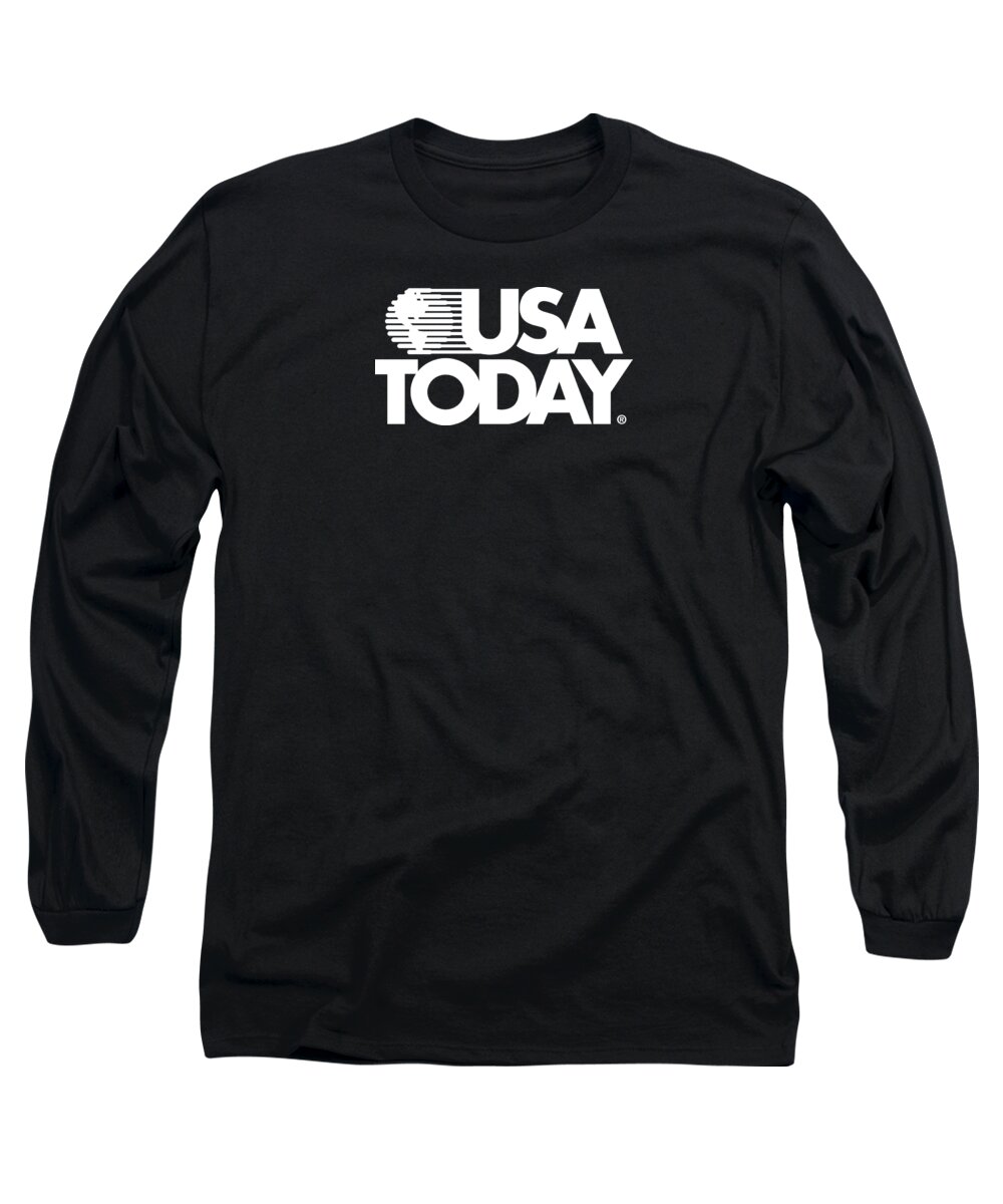 Usa Today Retro Long Sleeve T-Shirt featuring the digital art USA TODAY Retro White Logo by Gannett Co