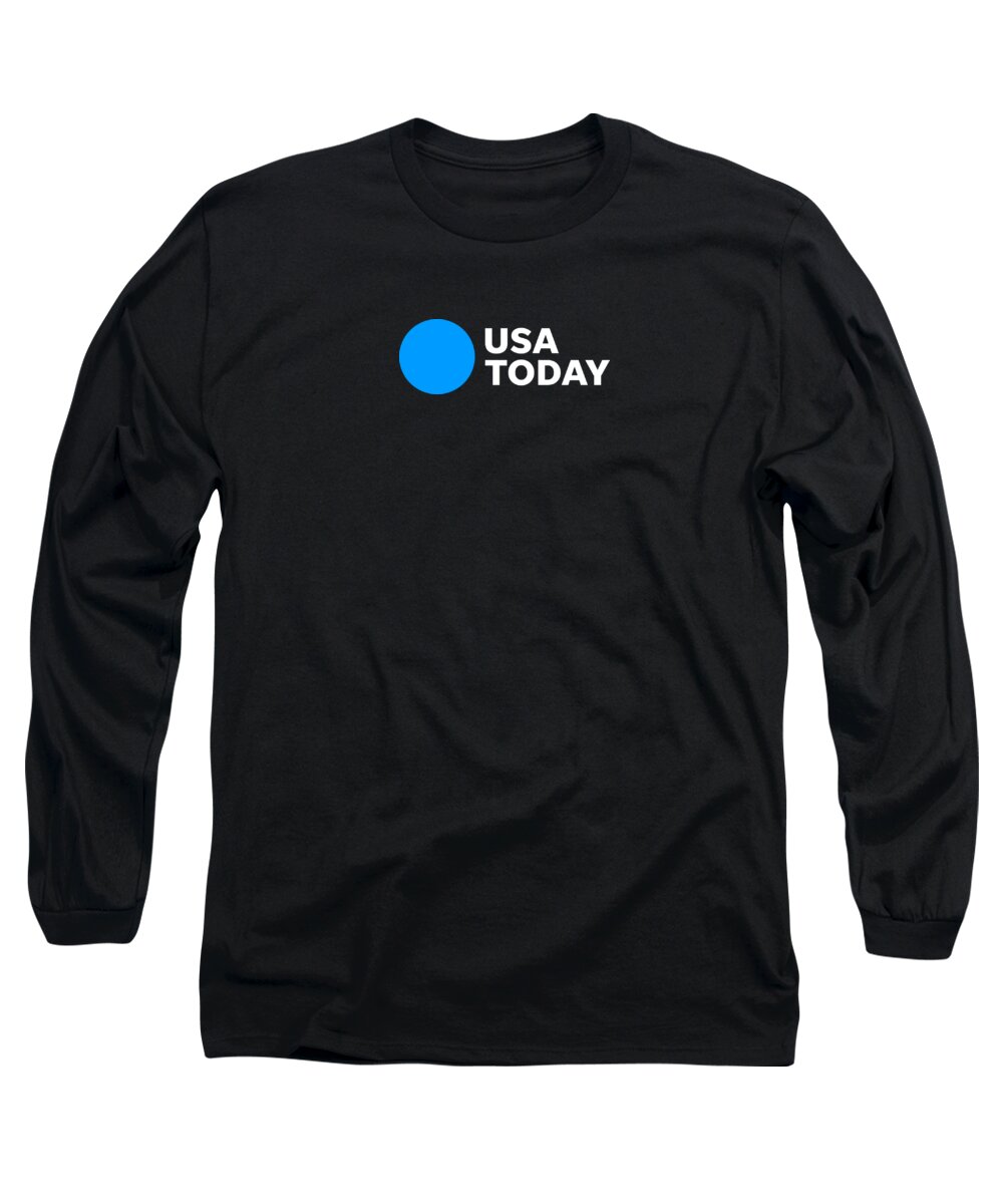 Usa Today Long Sleeve T-Shirt featuring the digital art USA TODAY White Logo by Gannett Co
