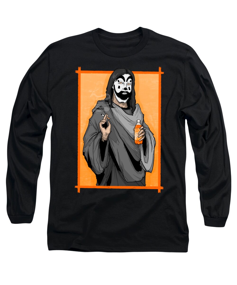 Violent Long Sleeve T-Shirt featuring the drawing Virtuous J by Ludwig Van Bacon