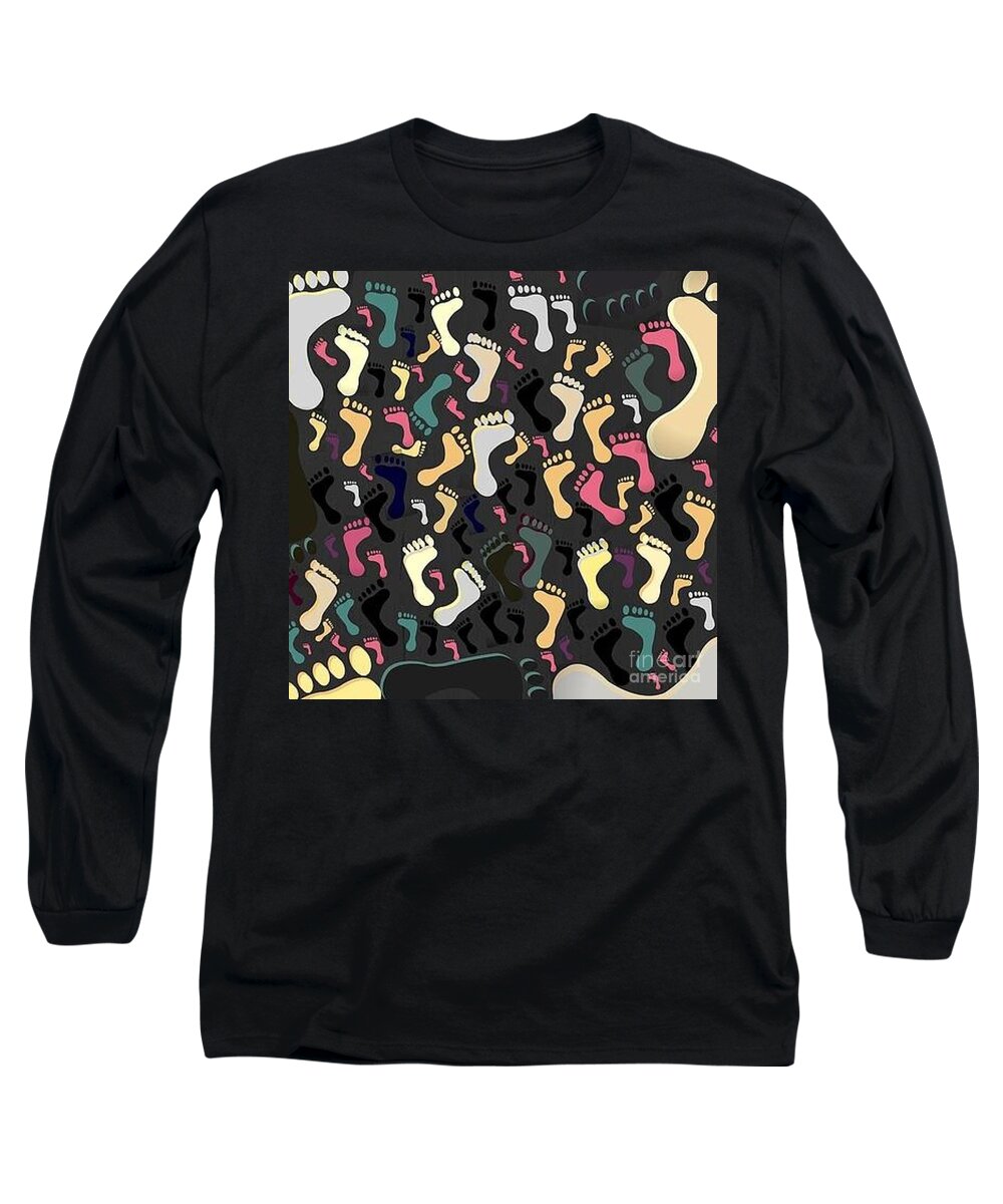 Art For Your Walls Long Sleeve T-Shirt featuring the digital art Walk All Over Me by Denise Morgan