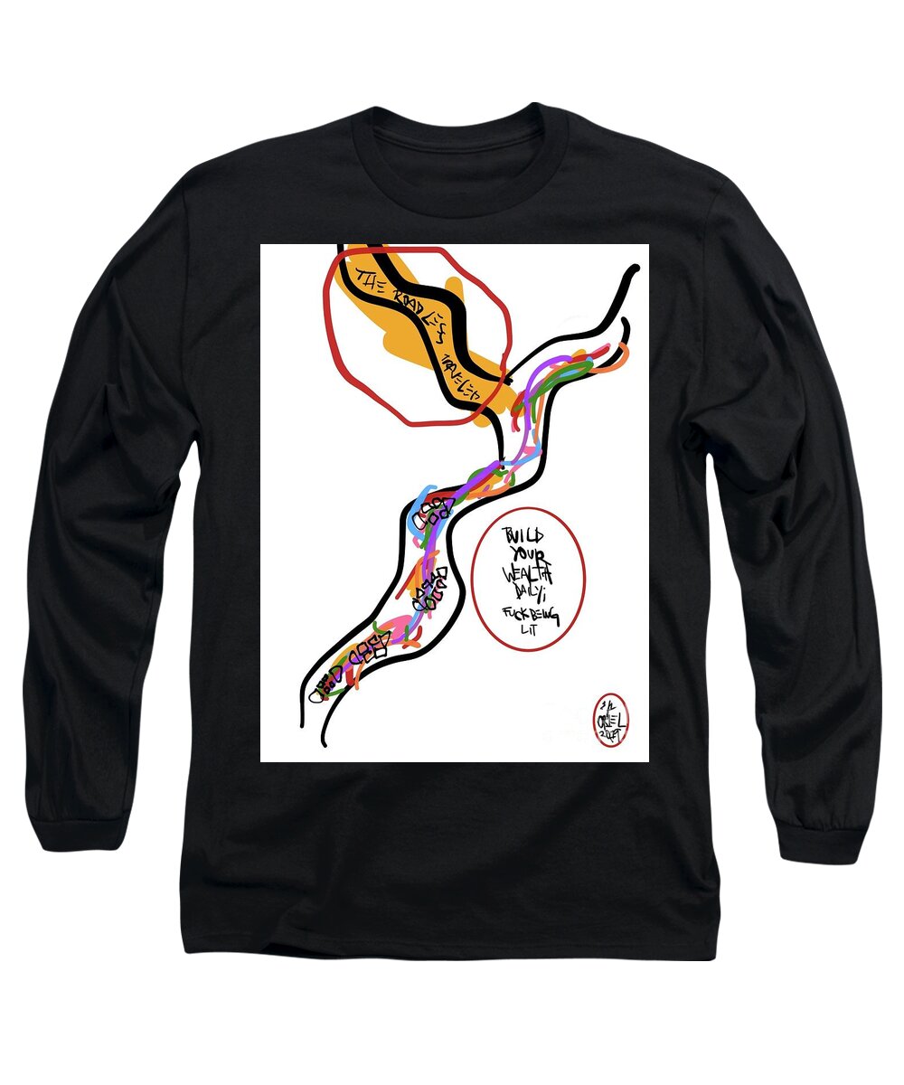  Long Sleeve T-Shirt featuring the painting Walk Alone by Oriel Ceballos