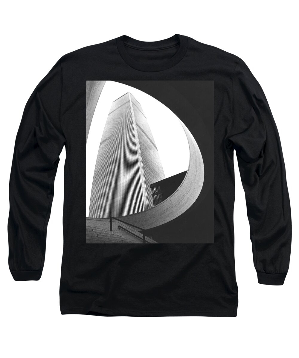 B&w Gallery Long Sleeve T-Shirt featuring the photograph World Trade Center Two NYC by Steven Huszar