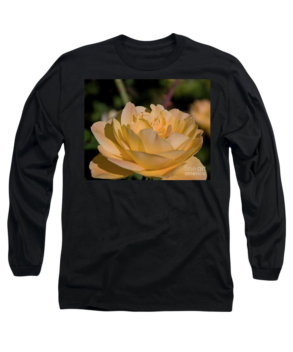 Rose Long Sleeve T-Shirt featuring the digital art Yellow Rose by Kirt Tisdale