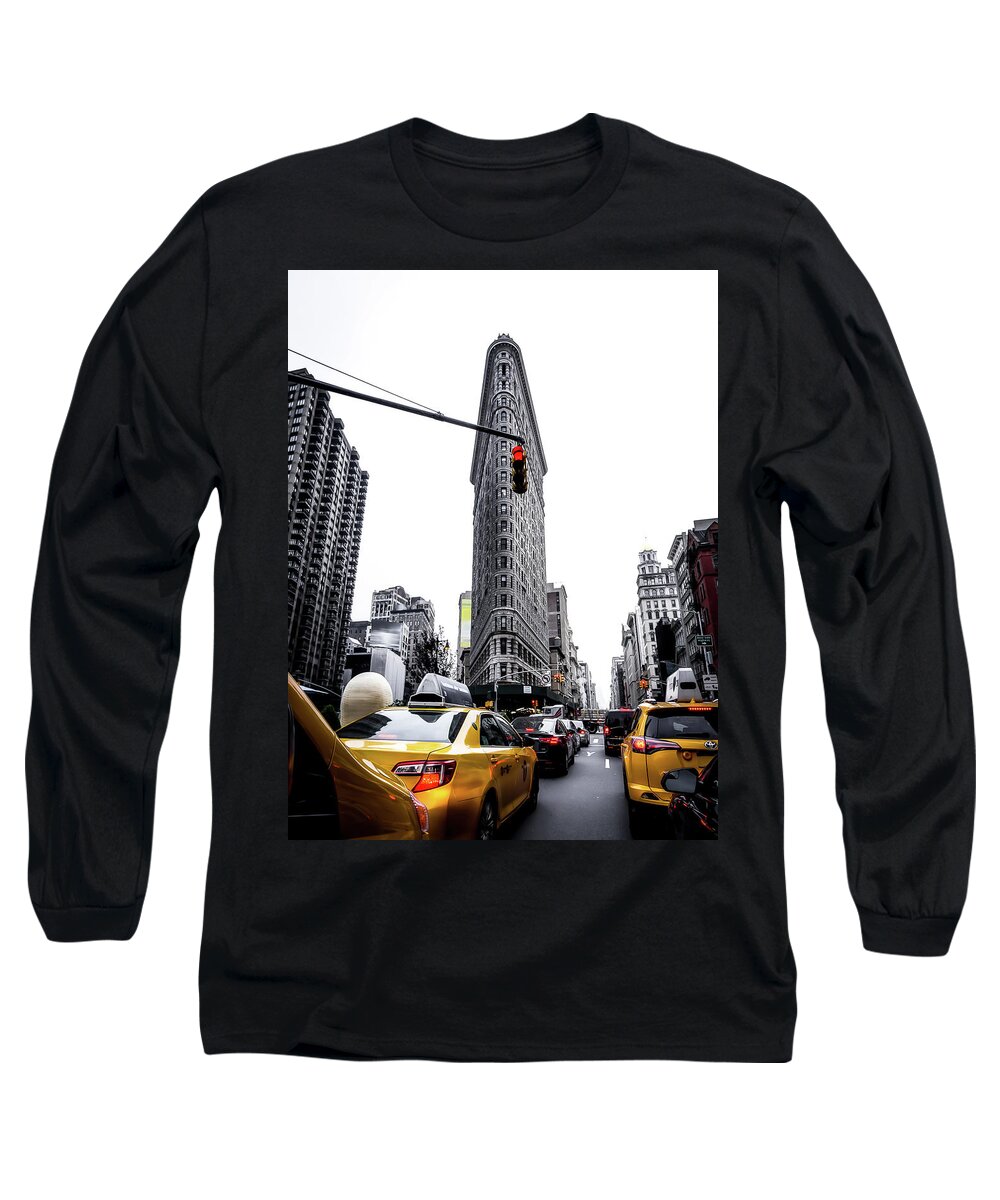 Yellow Long Sleeve T-Shirt featuring the photograph Yellow Taxis in New York City by Nicklas Gustafsson