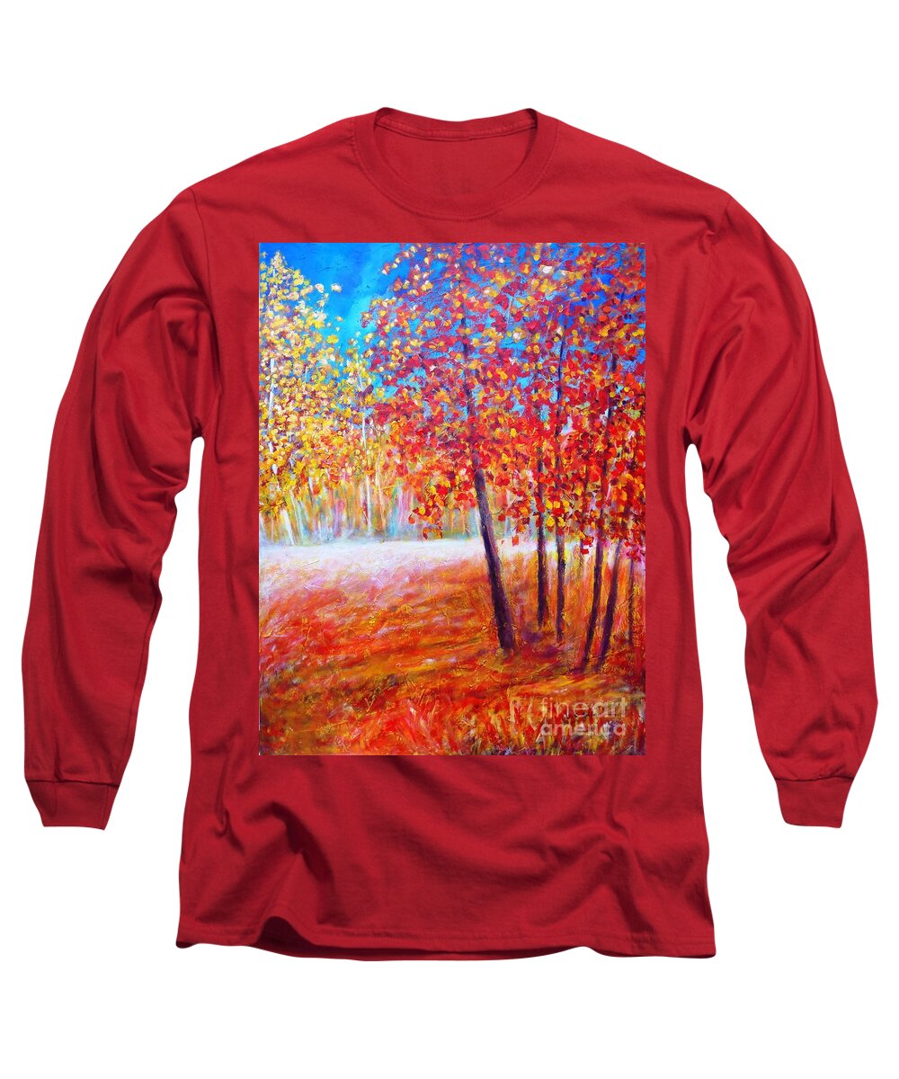 Painting Long Sleeve T-Shirt featuring the painting Autumn #1 by Cristina Stefan