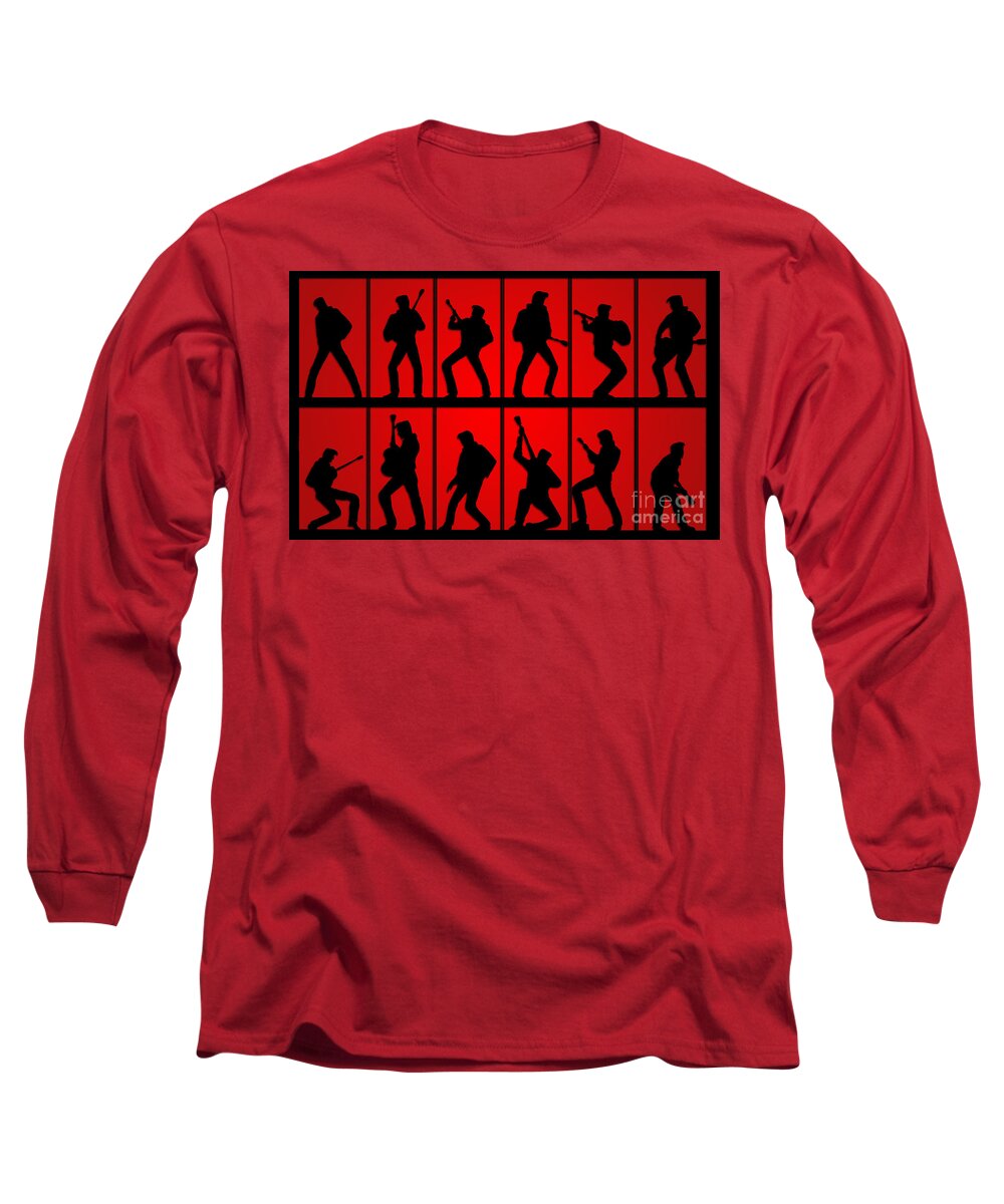 Elvis Presley Long Sleeve T-Shirt featuring the photograph Elvis Silhouettes Comeback Special 1968 #2 by Liz Leyden