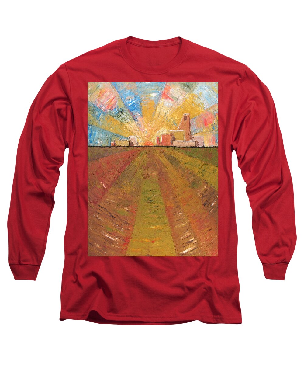 Oil Long Sleeve T-Shirt featuring the painting Anasazi Road by David Hansen