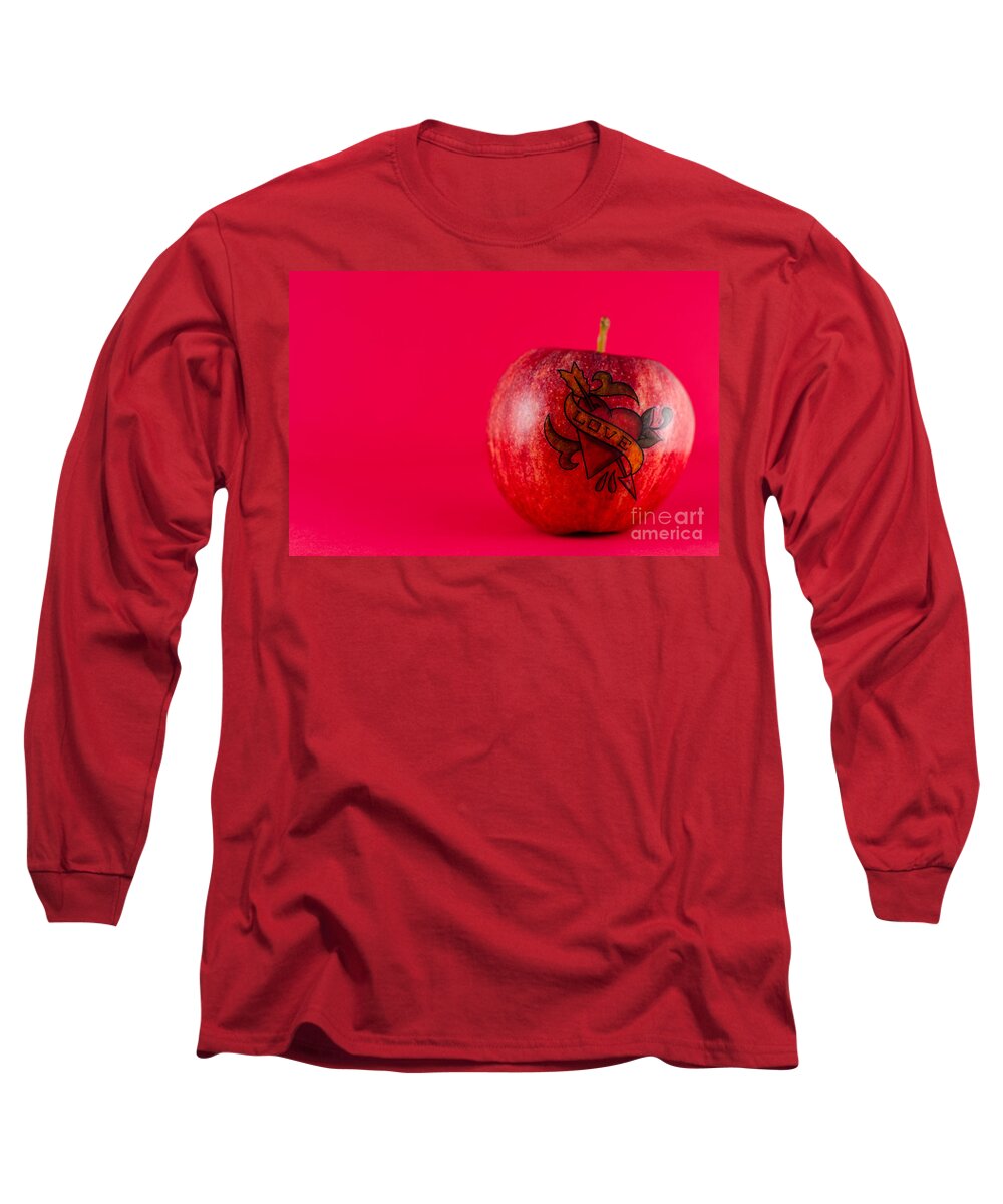 Tattoo Long Sleeve T-Shirt featuring the photograph Apple Love from Tattoo Series by Jonas Luis