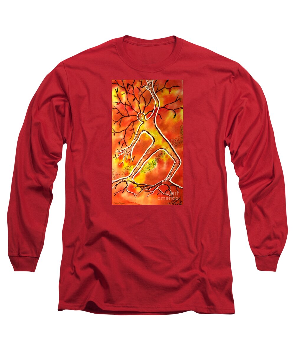 Autumn Long Sleeve T-Shirt featuring the painting Autumn Dancing by Leanne Seymour