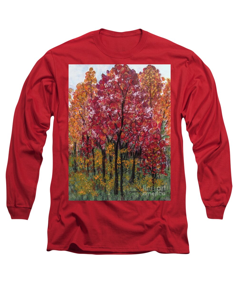 Autumn In Nashville Long Sleeve T-Shirt featuring the painting Autumn in Nashville by Holly Carmichael
