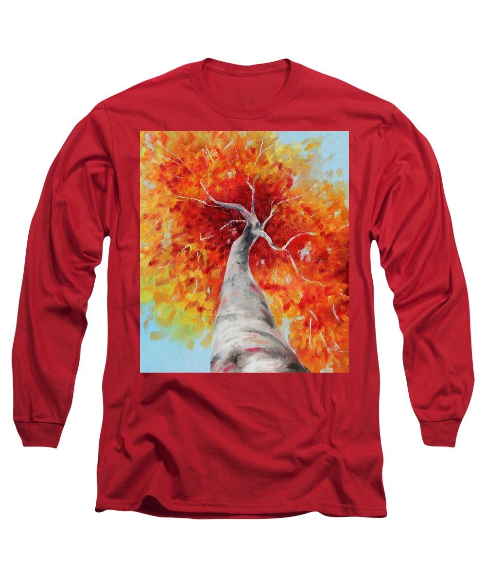 Autumn Long Sleeve T-Shirt featuring the painting Autumn Tree by Meaghan Troup