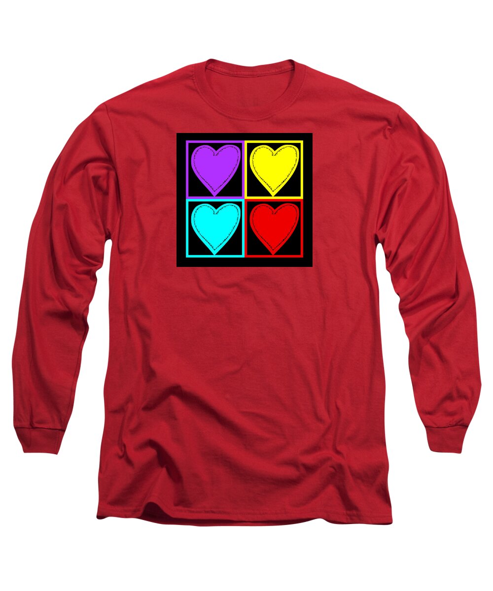 Heart Long Sleeve T-Shirt featuring the digital art Big Hearts I by Marianne Campolongo
