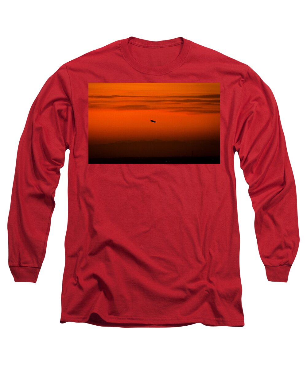 Sunsets Long Sleeve T-Shirt featuring the photograph Blimp at Dusk by Denise Dube