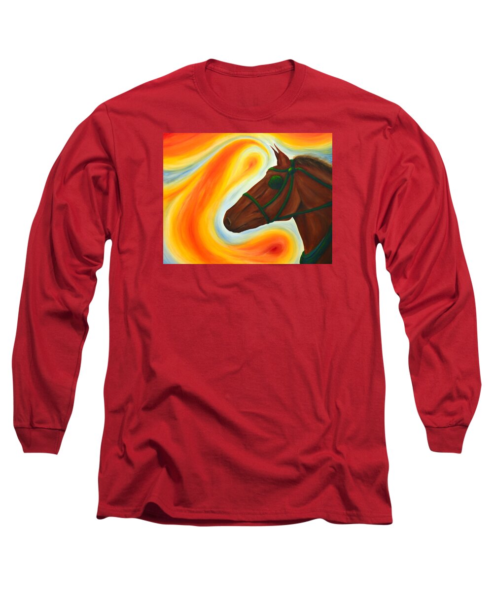  Long Sleeve T-Shirt featuring the painting Breathe by Meganne Peck