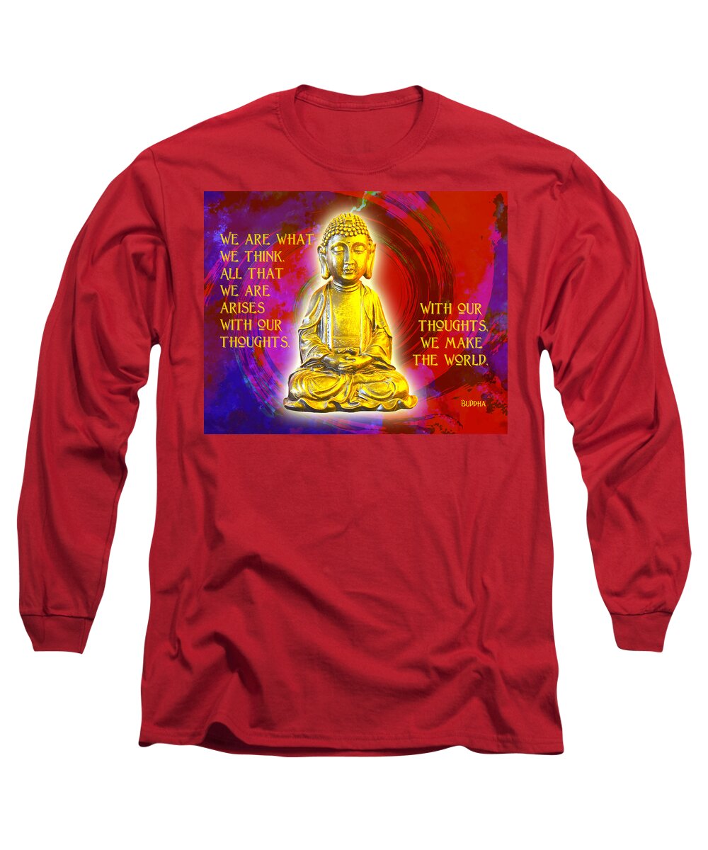 Buddha Long Sleeve T-Shirt featuring the digital art Buddha's Thoughts 2 by Ginny Gaura