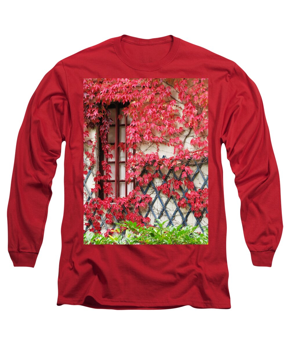 Fall Leaves Long Sleeve T-Shirt featuring the photograph Chateau Chenonceau Vines on Wall Image Three by Randi Kuhne