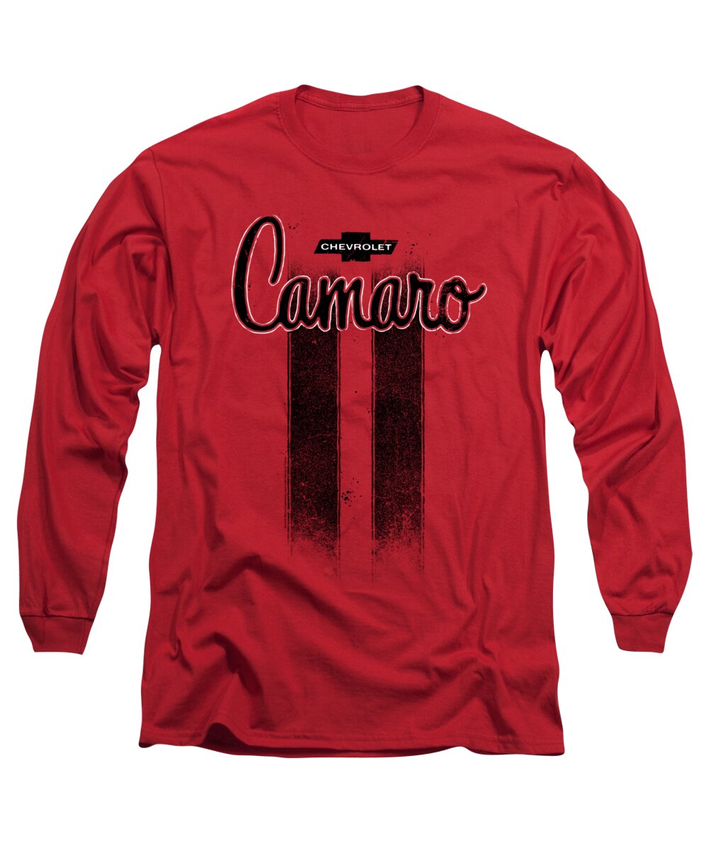  Long Sleeve T-Shirt featuring the digital art Chevrolet - Camaro Stripes by Brand A