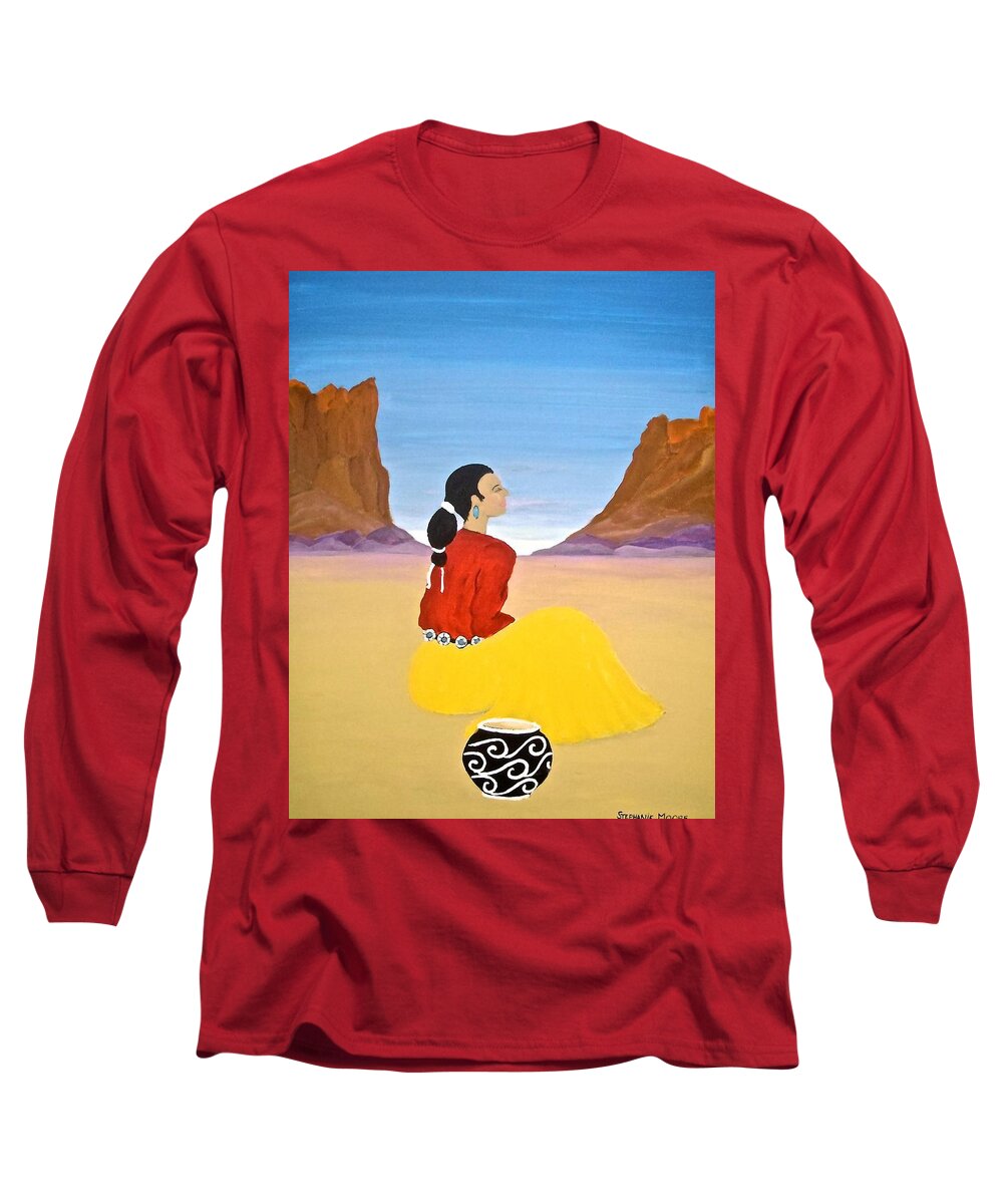 Woman Long Sleeve T-Shirt featuring the painting Contemplation by Stephanie Moore