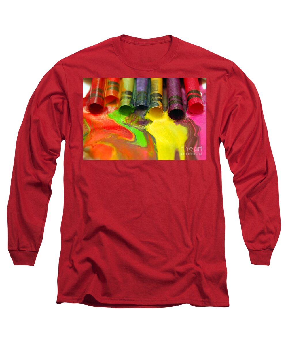 Hotel Art Long Sleeve T-Shirt featuring the digital art Crayon Cooperation by Margie Chapman