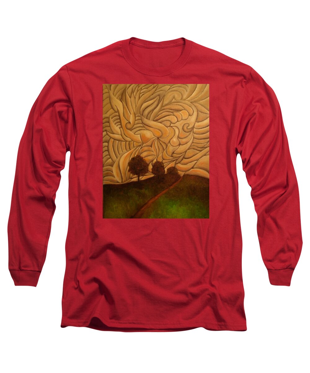 Sky Long Sleeve T-Shirt featuring the painting Crazy sky by John Stuart Webbstock