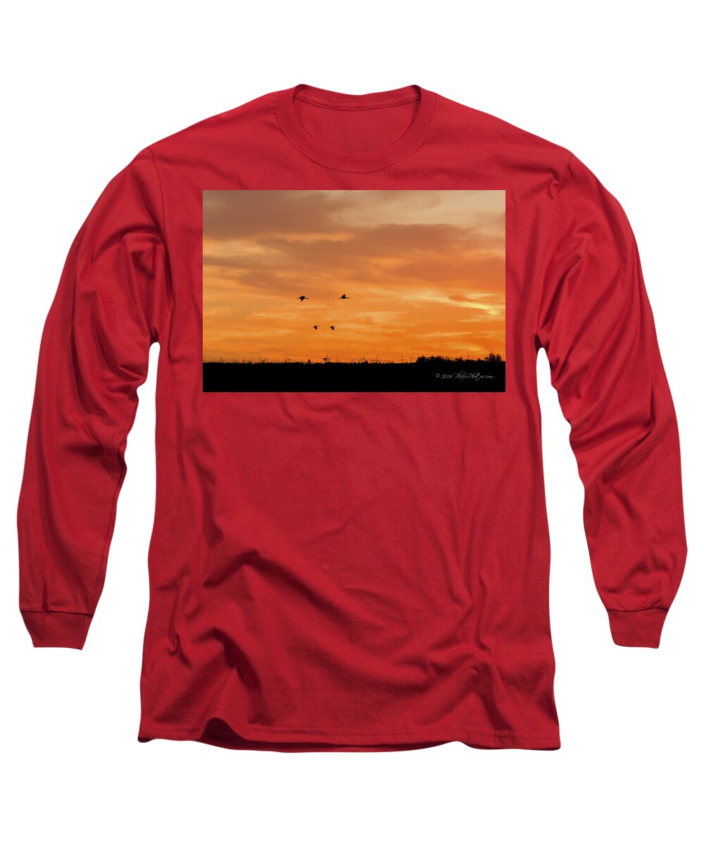 Birds Long Sleeve T-Shirt featuring the photograph Delta Sunset by Jim Thompson