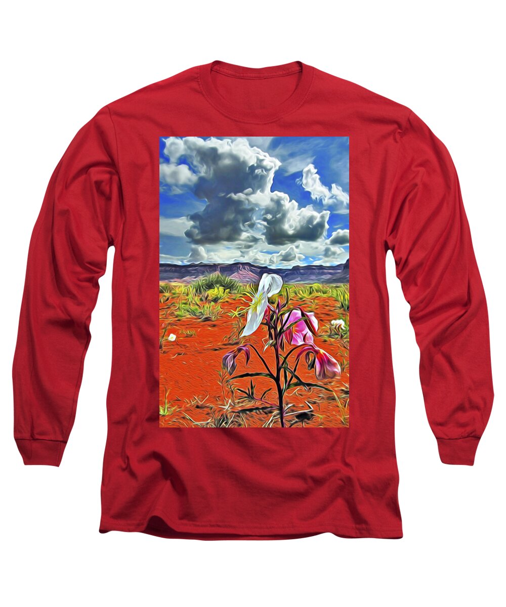 Desert Long Sleeve T-Shirt featuring the digital art Desert Primrose 3 by William Horden