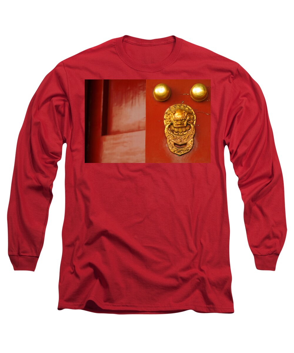 China Long Sleeve T-Shirt featuring the photograph Door Handle by Sebastian Musial