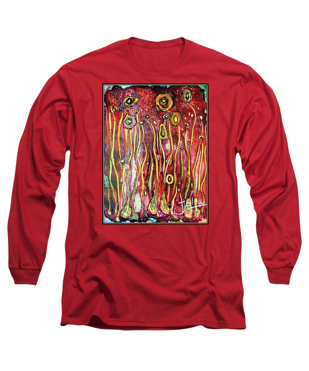 Flowers Long Sleeve T-Shirt featuring the painting Dreaming is believing.. by Jolanta Anna Karolska