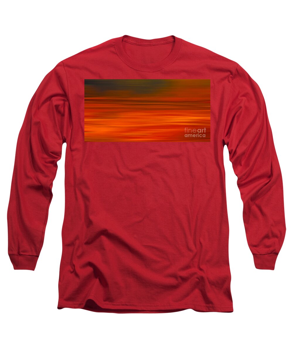 Abstract Paintings Long Sleeve T-Shirt featuring the digital art Abstract Earth Motion Sun Burnt by Linsey Williams