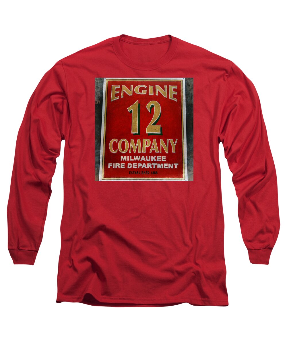 Fire Service Long Sleeve T-Shirt featuring the photograph Engine 12 by Susan McMenamin