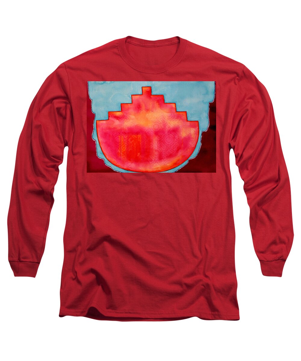 Painting Long Sleeve T-Shirt featuring the painting Fat Sunrise original painting by Sol Luckman