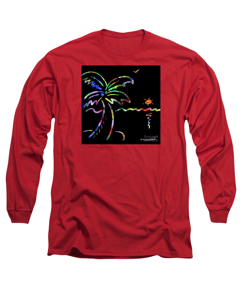 Sun Long Sleeve T-Shirt featuring the painting Sunset by Diane Thornton