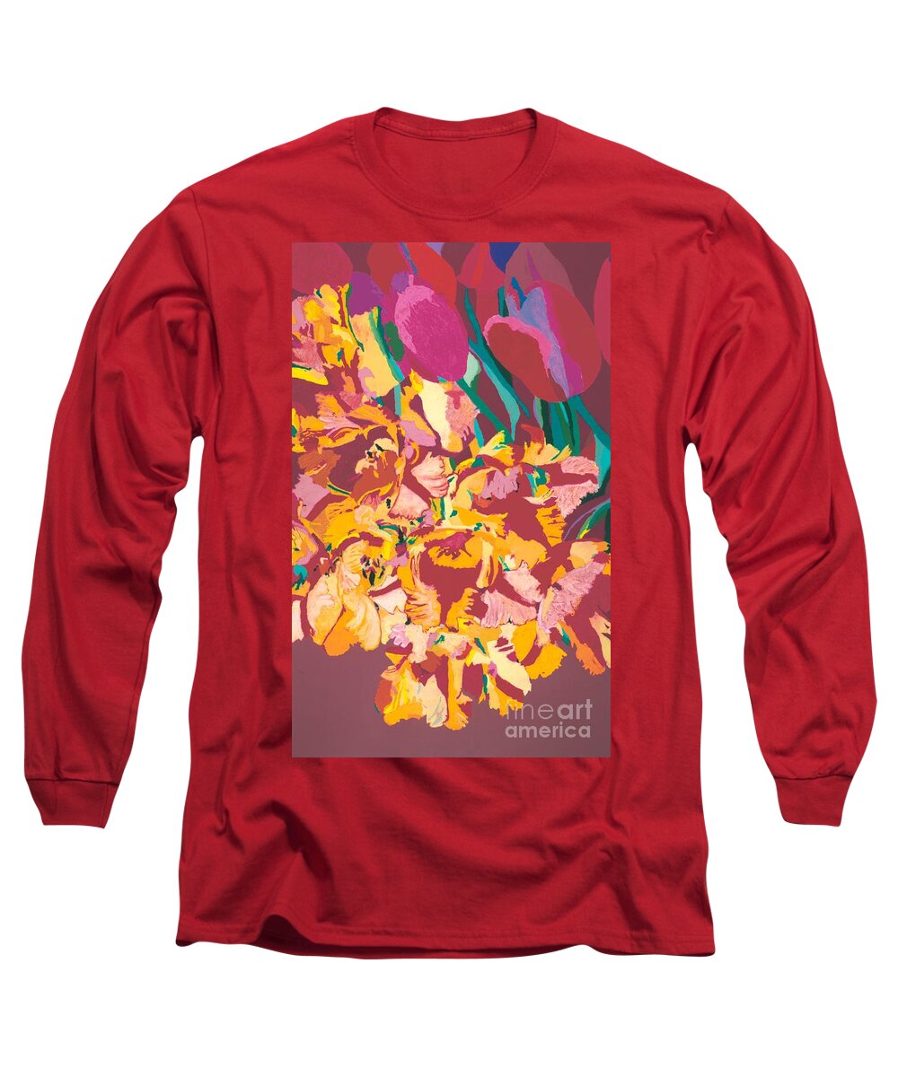 Landscape Long Sleeve T-Shirt featuring the painting Fire Bouquet by Allan P Friedlander