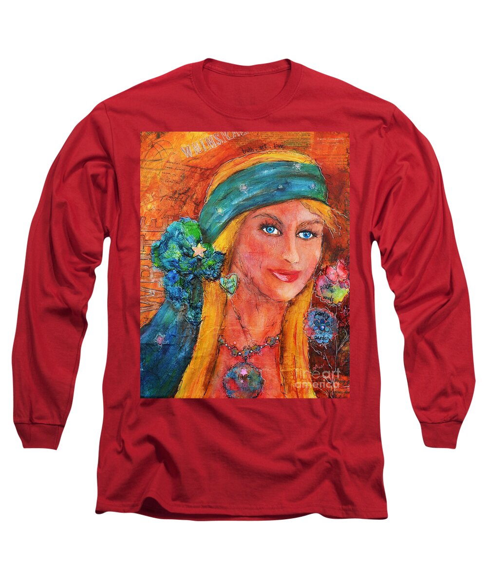 Figurative Long Sleeve T-Shirt featuring the painting Free Spirit by Claire Bull