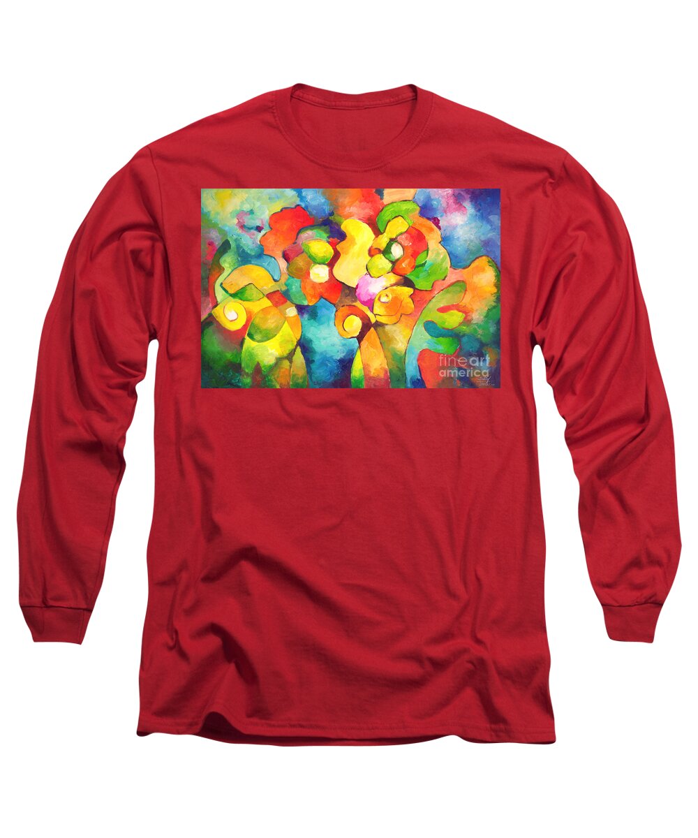 Nature Long Sleeve T-Shirt featuring the painting Garden Variety by Sally Trace