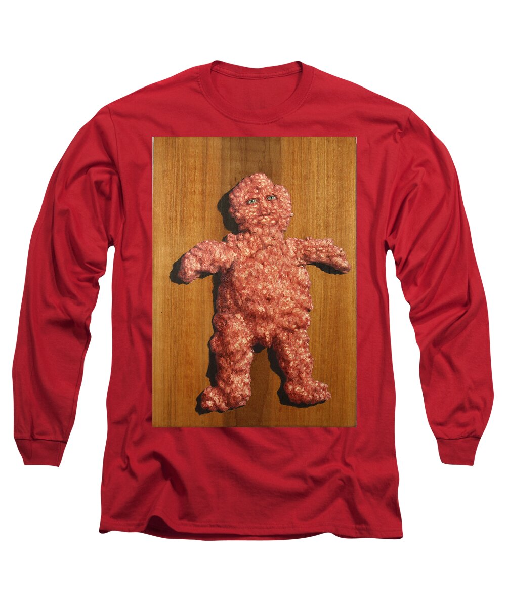Ground Meat Long Sleeve T-Shirt featuring the painting Ground Me by James W Johnson